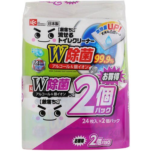 レック　激落ちくん　除菌流せるトイレクリーナー　24枚X2個入り （品番:S00281）（注番1615336）