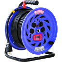□NICHIDO 電工ドラム ロック(引掛)式コンセントドラム100V アース付 過負荷漏電しゃ断器付 30m (品番:NF-EK34L-15A)(注番1622...