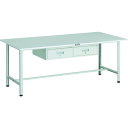 TRUSCO 軽荷重作業台(300kg)AE型 1800X900XH740 2列引出し付 ホワイト色 (品番:RAE-1809FL2-W)(注番1833897)...