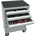 TONE 整備用工具セット ツールキャビネットセット(シルバー) 間口676×奥行459×高さ995mm (品番:TCS911SV)(注番1954442)・(法...