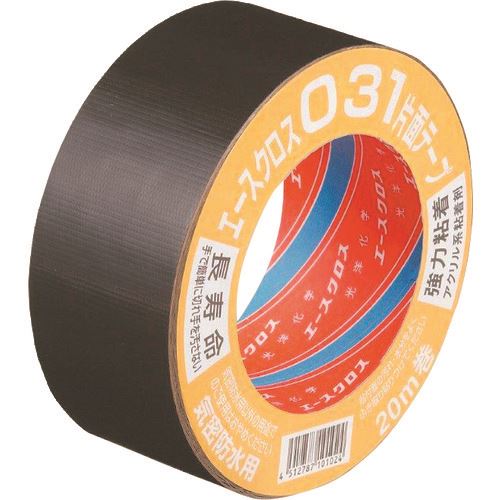 光洋化学　エースクロス031黒　75mm×20m 《15巻入》（品番:031-7520BK）（注番2003877×15]・（送料別途見積り,法人・事業所限定,直送）