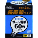 ELPA ボール電球 長寿命 E26 100W (品番:GW100V60W95-AS-L)(注番2022493)