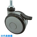 TRUSCO ねじ込み双輪キャスター エラストマ-車輪 自在ストッパー付 Φ75 M10 (品番:TDGGS75-M10)(注番2068600)