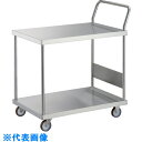 TRUSCO ステンレス台車 オールステン台車 800X450 片袖2段 NU車輪 ハンドル高さ1050 (品番:AS-32H-100NU)(注番2475251)・(法人・事業所限定,直送元)