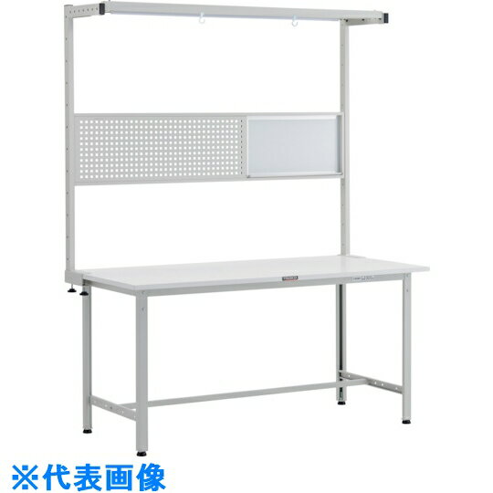 TRUSCO 軽荷重作業台(300kg)AE型 1500X900XH1948(全高) ツールハンガーフルセット付 ホワイト色 (品番:AE-1509THFS-W)(注番2572283)・(法人・事業所限定,直送元)