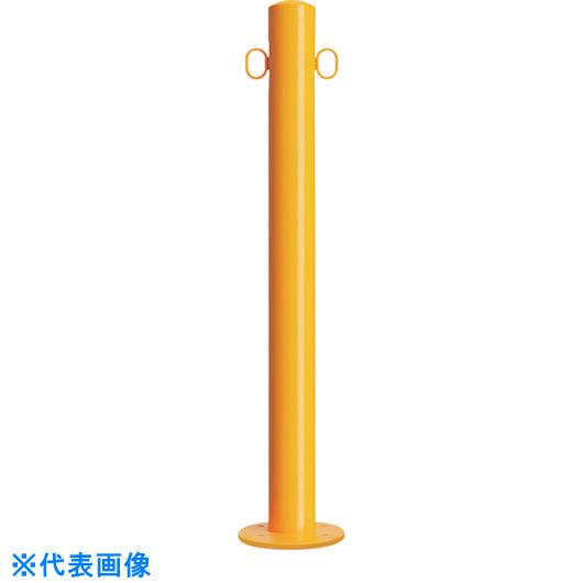 ■カネソウ　車止め　スチール製　焼付塗装　固定式　後付タイプ　丸形ベースプレート　Eシリーズ （品番:EC0685RC-AR(W)） （注番2690576）