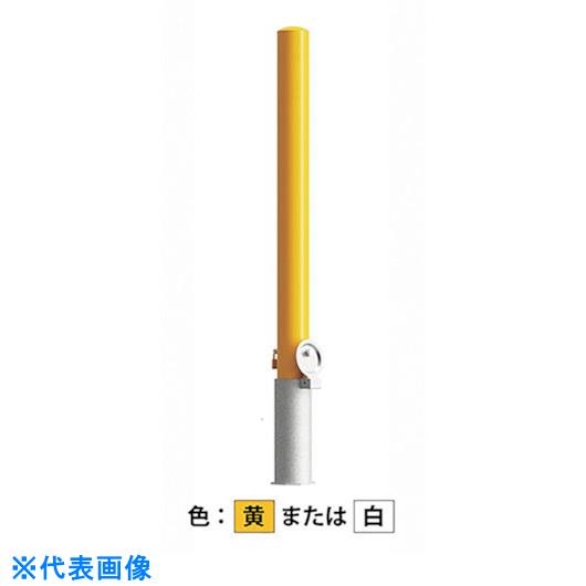 ■カネソウ　車止め　スチール製　焼付塗装　脱着式　スチール製蓋　鍵付　Eシリーズ （品番:EC0785N-DL(W)） （注番2690577）