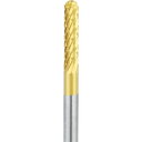 ナカニシ チタンコート超硬カッター 円筒先丸型 ダブルカット φ3×14×軸φ3 (品番:21222)(注番3111920)