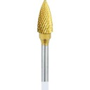 ナカニシ チタンコート超硬カッター 砲弾型 ダブルカット φ6.3×12.7×軸φ3 (品番:21265)(注番3111989)