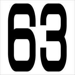 □グリーンクロス　カッティングステッカー　数字63　文字高100mm　黒 （品番:6300005684）（注番3134404）