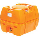 □スイコー スーパーローリータンク 400L オレンジ (フタ含む) 直付けスリースバルブ50A付 (品番:SLT-400-OR+SV50A)(注番314699...