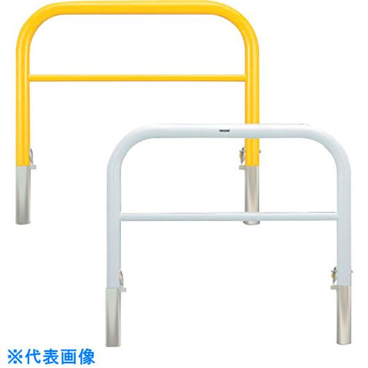 ■カネソウ　車止め　アーチ型　横バー付　スチール製　焼付塗装　脱着式　スチール製蓋　鍵付　Yシリーズ （品番:YBW6H10-DL(Y)）（注番3218333）・（法人・事業所限定,直送元）