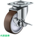 ユーエイ プレート式 自在 キャスター ウレタン 車輪径65mm ストッパー付き Sタイプ SG-S型 取付寸法55×42 (品番:SG-65URS)(注番3277186)