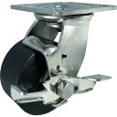 ヨドノ 重荷重用ステンレス製ストッパー付自在車導電MCナイロン車付 (品番:HEMC-SJM150ST-CD)(注番3446837)・(法人・事業所限定,直送元...