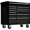 バーコ スチール製ワゴン 複合2列12段引き出し ロールキャブ 黒 ラバートップ (品番:1475KXL12PC)(注番3472013)・(法人・事業所限定,直...