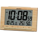 SEIKO 電波時計温湿度表示 薄茶木目模様 91×148×47mm (品番:SQ799B)(注番3537407)・(送料別途見積り,法人・事業所限定,取寄)