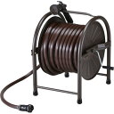 グリーンライフ スチールホースリール 大水量ノズル付き 30m ブラウン (品番:HR-L30D(BR))(注番3589325)(4)