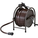 グリーンライフ スチールホースリール 大水量ノズル付き 20m ブラウン (品番:HR-S20D(BR))(注番3589328)