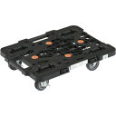 TRUSCO 樹脂製平台車 ルートバンメッシュタイプ 515X385 自在側ストッパー付 黒 (品番:MPK-500S-BK)(注番3619931)