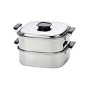 □エムテートリマツ PE18-0角型蒸器 2段22cm (品番:033006001)(注番3839483)