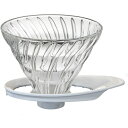 HARIO V60 耐熱ガラス透過ドリッパー 02 (品番:VDGR-02-W)(注番4059230)・(送料別途見積り,法人・事業所限定,直送)
