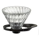 HARIO V60 耐熱ガラス透過ドリッパー 02 (品番:VDGR-02-B)(注番4060798)・(送料別途見積り,法人・事業所限定,直送)