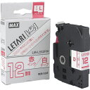 MAX ビーポップミニ用ラミネートテープ LM-L512RW 白×赤文字 12mm幅×8m巻 (品番:LM-L512RW)(注番4220705)