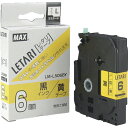 MAX ビーポップミニ用ラミネートテープ LM-L506BY 黄×黒文字 6mm幅×8m巻 (品番:LM-L506BY)(注番4220709)