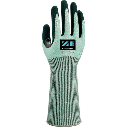 Weed　耐切創手袋　ZIZAI　ZIー787L　ニトリル背抜き　特殊すべり止め加工　Lサイズ（10双入） （品番:ZI787LL）（注番4427159）