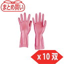 TRUSCO まとめ買い 天然ゴム手袋 中厚手タイプ ピンク Mサイズ 10双 (品番:DPM-5494-P-M-10P)(注番4506754)・(送料別途見積...