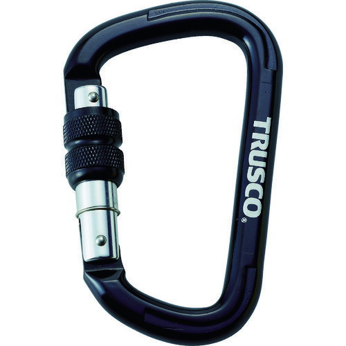 TRUSCO ネジロック付カラビナ 線径10.5 110 ブラック (品番:TKNNL1111BK)(注番4507177)