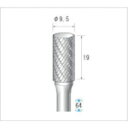 ナカニシ チタンコート超硬カッター 円筒型 ダブルカット φ9.5×19×軸φ6 (品番:21516)(注番4762126)