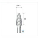 ナカニシ チタンコート超硬カッター 砲弾型 ダブルカット φ9.5×19×軸φ6 (品番:21532)(注番4762169)