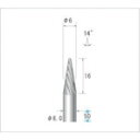 ナカニシ チタンコート超硬カッター テーパー先丸型 ダブルカット φ6×16×軸φ6 14° (品番:21541)(注番4762185)