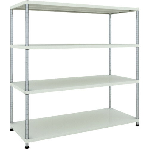 TRUSCO スチールラック フェニックスラック 1500X600 4段 W色 抗菌粉体塗装 (品番:PER-5564-W)(注番4845196)・(法人・事業所限定,直送元)
