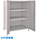 TRUSCO スチールラック 軽量棚両開扉付 875X600XH1200 天地4段 ネオグレー (品番:43W-T24-NG)(注番5042879)・(送料別途見積り,法人・事業所限定)【大型】(3)