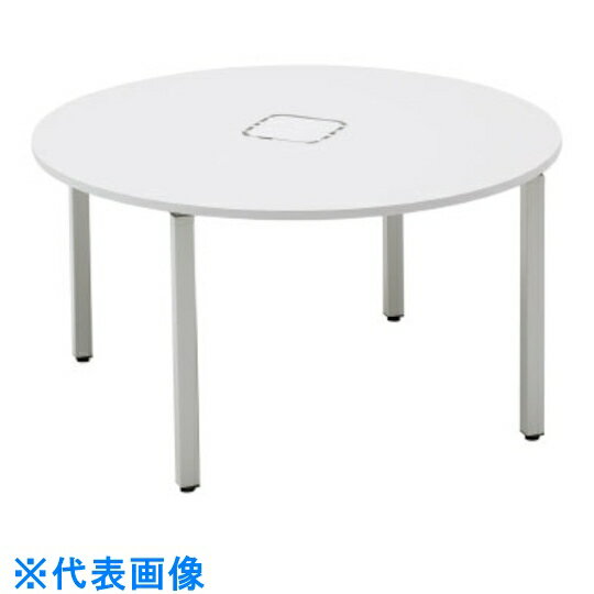 トヨスチール 円形テーブル アジャスター脚 1200 ファインウッド/ホワイト (品番:NTS-1200RTFW)(注番5067173)・(送料別途見積り,法人・事業所限定)【大型】