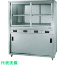 アズマ 二段式ステン保管庫片面引出し上部ガラス引違戸 鍵無し 1200×450×1800 (品番:ACSO-1200KG)(注番5102570)・(法人・事業所...