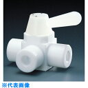 フロンケミカル フッ素樹脂(PTFE)三方ボールバルブ RC1/2 パーフロ (品番:NR0002-006)(注番7344031)・(送料別途見積り,法人・事業...