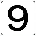 □ユニット 配管ステッカー 数字9 (中) アルミ 60×60 10枚組 (品番:AS.24.9M)(注番7458461)・(送料別途見積り,法人・事業所限定,...