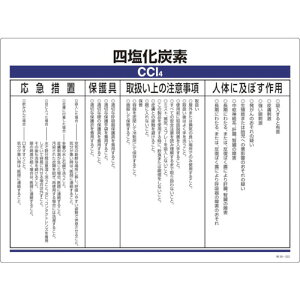 緑十字　特定化学物質標識　四塩化炭素　エンビ　450×600 （品番:035322）（注番7511621）