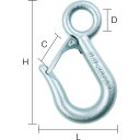 OH スリムフック(安全レバー付)500kg (品番:WS-05S)(注番7995571)