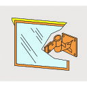 緑十字 カーブミラー(角型1面鏡) 壁角SS46 450×600mm 壁面金具付 ステンレス製 (品番:277250)(注番8151547)・(送料別途見積り,...