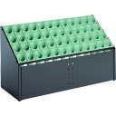 □テラモト シュート式傘立て オブリークアーバン(48本収納)グリーン (品番:UB-285-248-1)(注番8173437)・(送料別途見積り,法人・事業所...