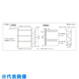 TRUSCO　パレットラック　2トン　W2500×D1100×H4000　3段　単体 （品番:2D-40L25-11-3）（注番8183751）・（送料別途見積り,法人・事業所限定）【大型】