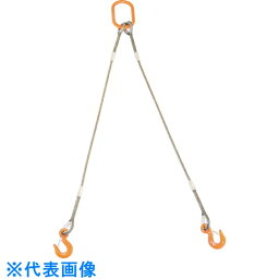 TRUSCO　2本吊り玉掛けワイヤロープスリング　Wスリング　フック付き　12mmX3m （品番:GRE-2P-12S3）（注番8191722）