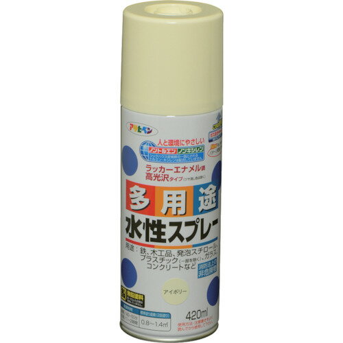 アサヒペン 水性多用途スプレー 420ML アイボリー 《6本入》 （品番:566232）（注番8249130×6）・（送料別途見積り,法人・事業所限定,取寄）