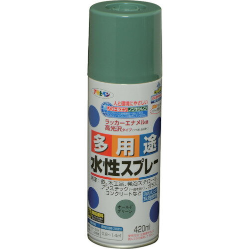 アサヒペン 水性多用途スプレー 420ML オールドグリーン 《6本入》 （品番:566294）（注番8249136×6）・（送料別途見積り,法人・事業所限定,取寄）