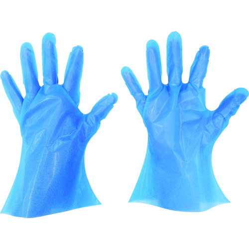 東京パック　使い捨て手袋　ニューマイジャストエコノミー化粧箱　S　ブルー （品番:BNEK-S）（注番8363664）