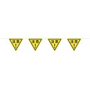 □グリーンクロス 三角旗10連10Mロープ 蛍光イエロー 注意 (品番:1137021116)(注番8570704)・(送料別途見積り,法人・事業所限定,取寄)